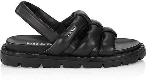 prada blow padded leather slingback sport sandals|Prada Blow Padded Leather Slingback Sport Sandals.